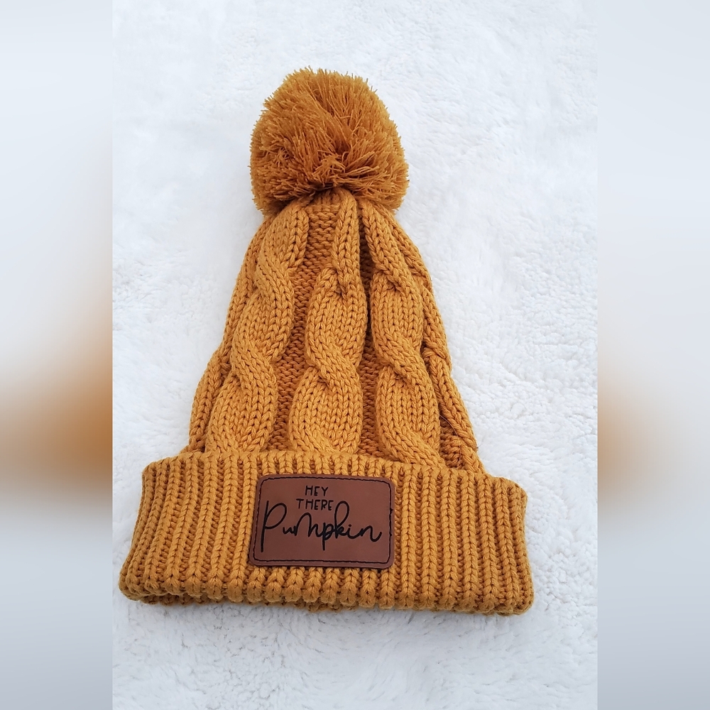 Mustard Knit Beanie For Ladies Size M/L